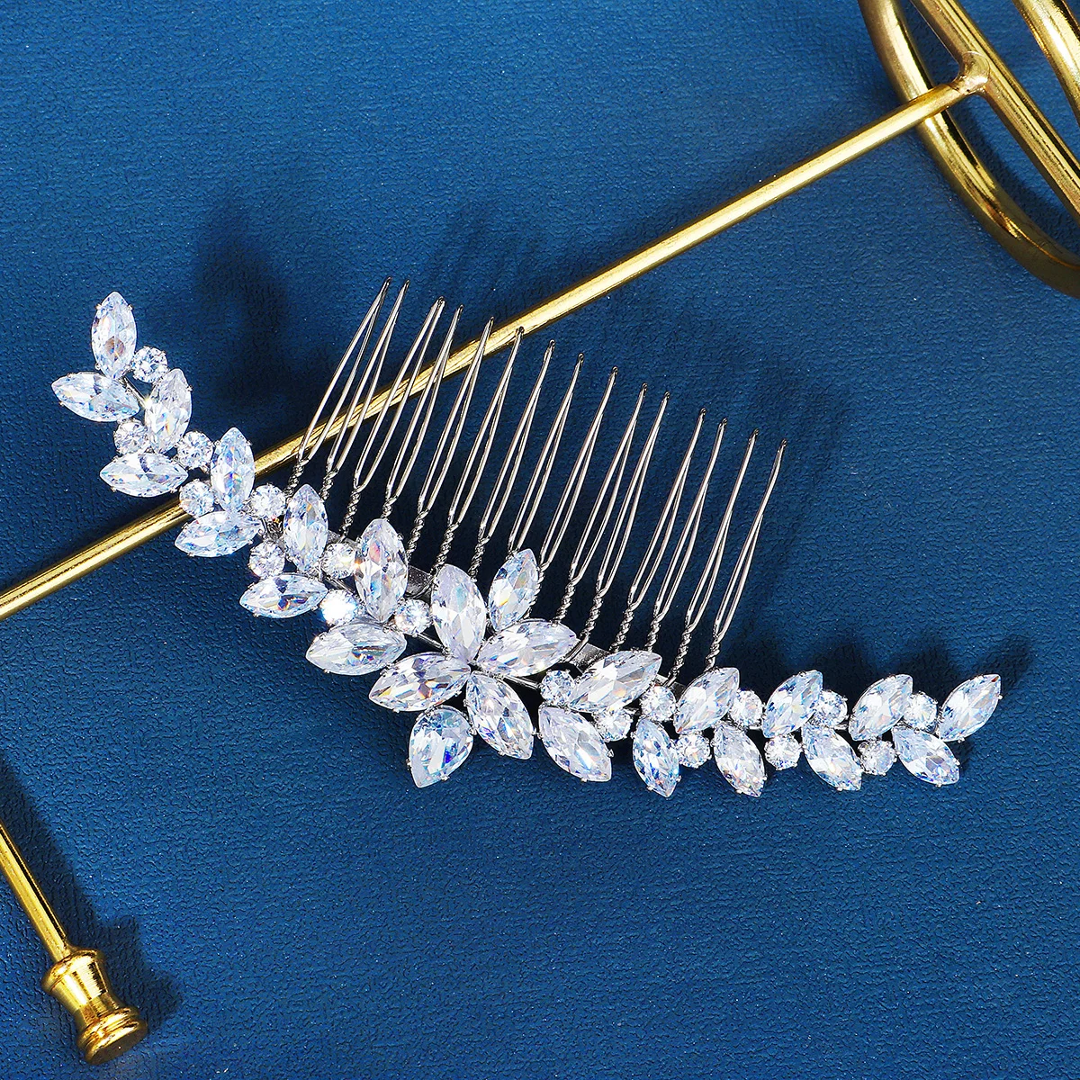 Braut-Haarschmuck Kristall Gold Silber Farbige Haarkämme für Frauen Braut-Kopfschmuck Party-Schmuck Brautjungfern-Geschenk – Detail 25