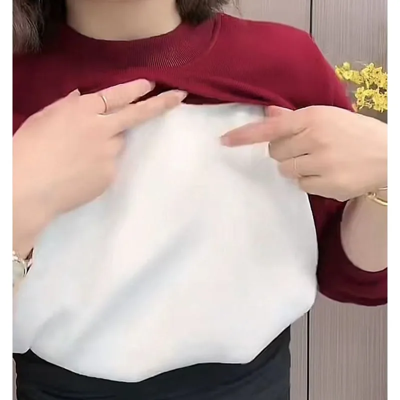 Felpa ispessita da donna in stile autunno e inverno più velluto per tenere al caldo e alla moda Top ampio casual versatile