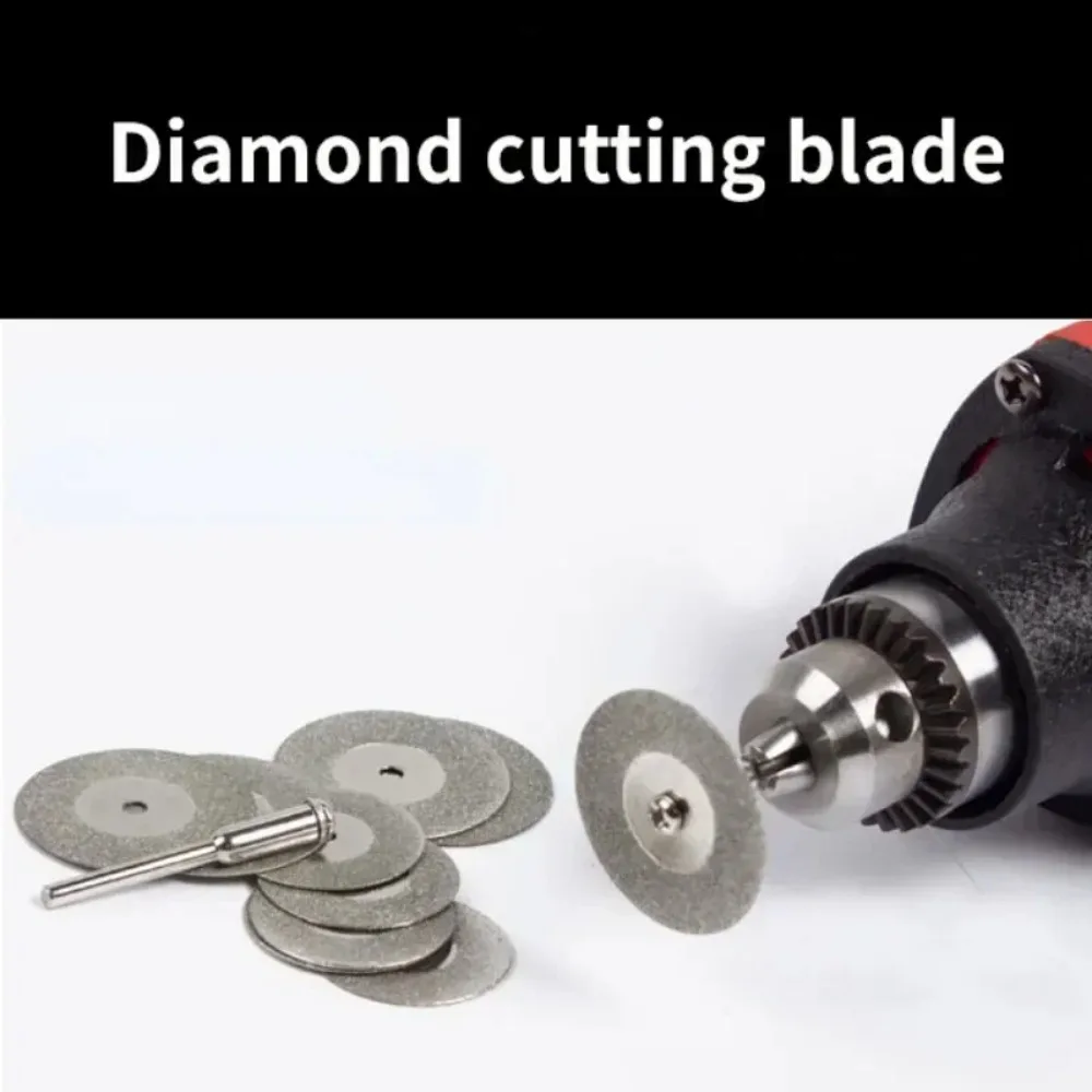 5pcs 22mm Diamond Cutting Discs Cut Off Mini Diamond Saw Blade with 1pcs Connecting Shank for  Drill Fit Rotary Tool