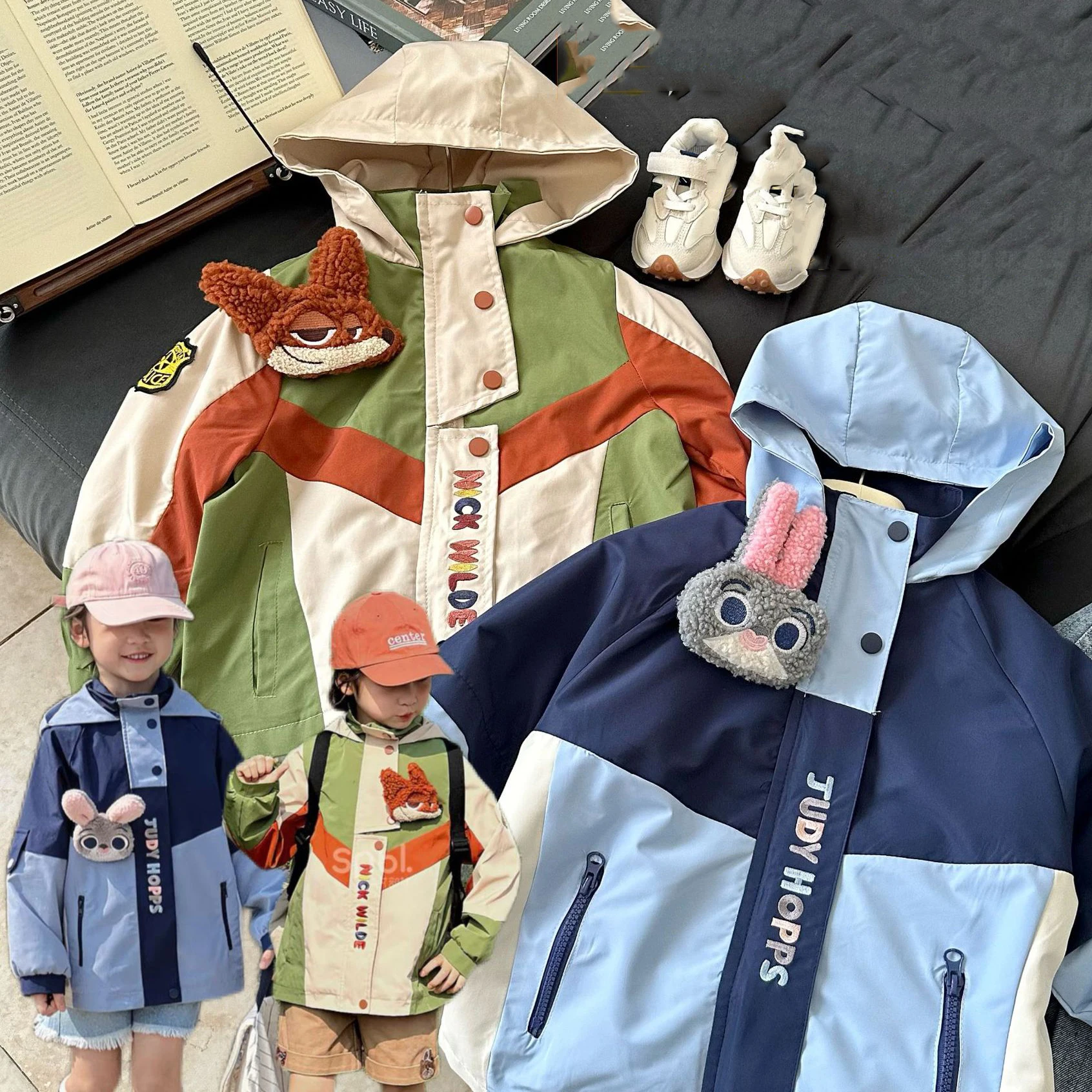 

Ветровка с изображением Джуди для девочек Диснея, весенне-осенняя новая детская модная куртка с кроликом для девочек, Офицер Ника Фокс Штурмовик