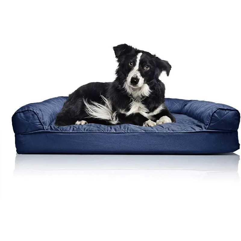 

Orthopedic Dog Bed for Large/Medium Dogs w/ Removable Bolsters & Washable Cover, For Dogs Up to 55 lbs - Quilted Sofa