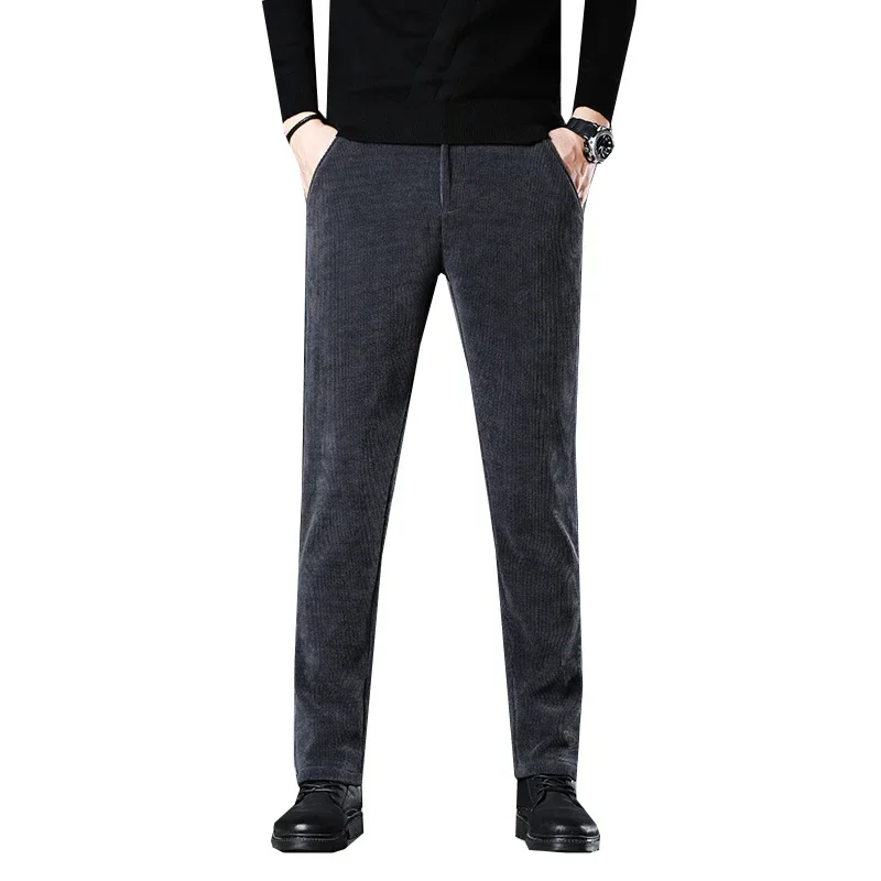 2024 primavera e autunno inverno nuova moda High-end Boao Fleece Slim All Match pantaloni Casual a gamba dritta piccola