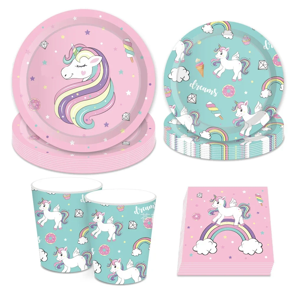 

Unicorn Tableware 123st Birthday Party Decor Baby Shower Unicornion Theme Birthday Party Girls Favor Unicorn Decor