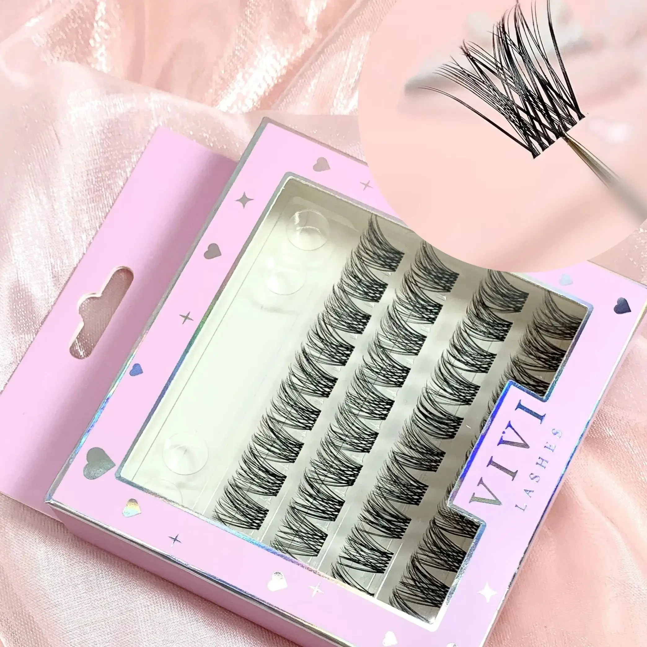 

1 Box 10mm/12mm/14mm 40 Segmented Lashes Diy Eyelashes Extension For Daily Makeup