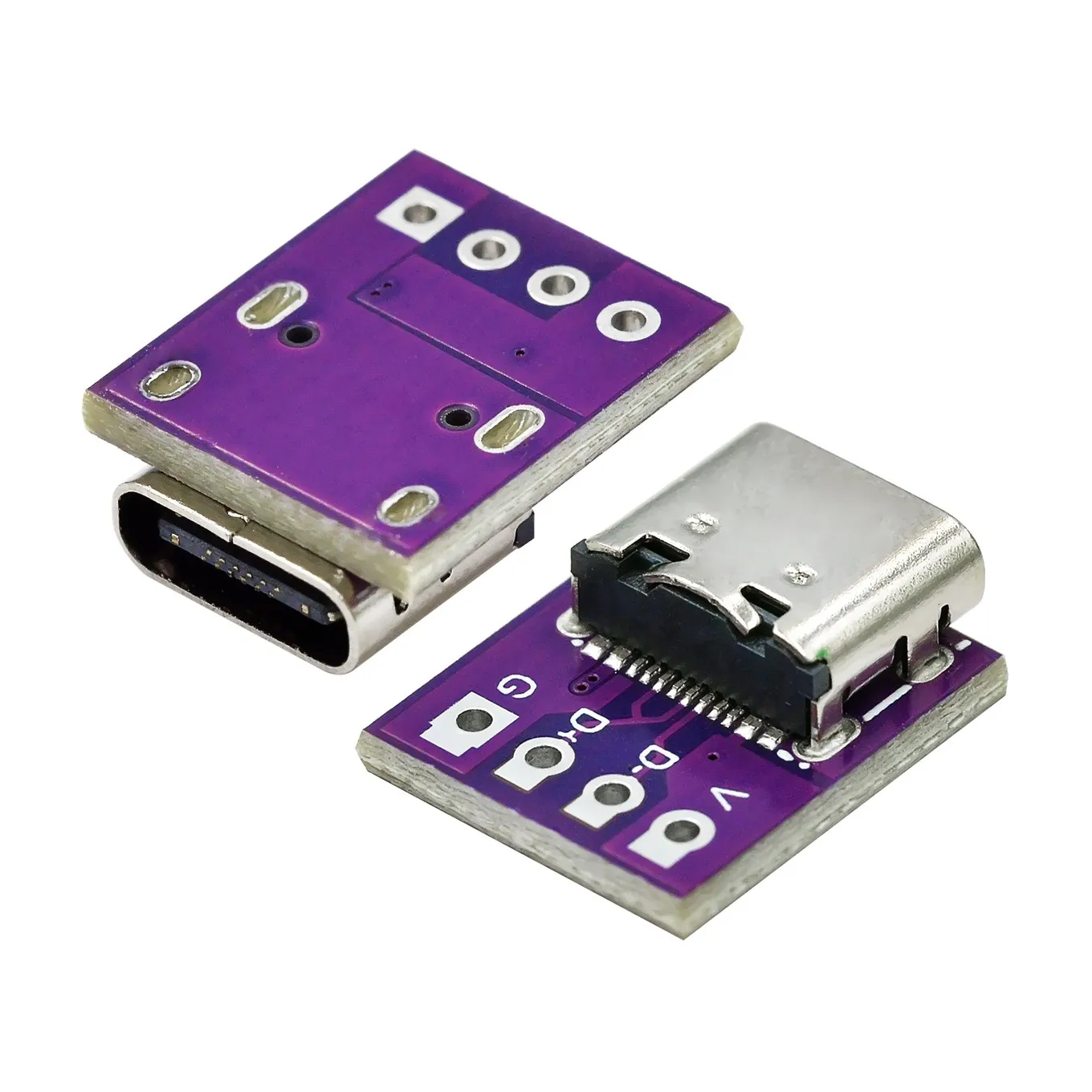 USB3.1 16P to 2.54 high current power conversion board is inserted on both sides of the TYPE-C motherbase test board