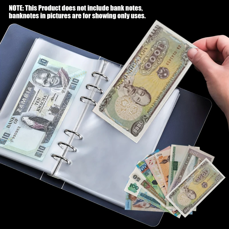 

100Pcs Money Banknote Paper Money Album Page Collecting Holder Sleeves 3-slot Loose Leaf Sheet Album Protection