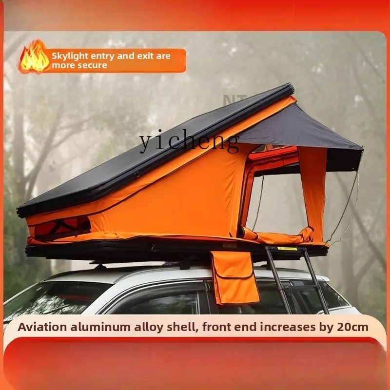 

ZZ aluminum alloy triangular car roof tent, ultra-thin canopy, hard shell solar panel, fully automatic outdoor self-driving tour