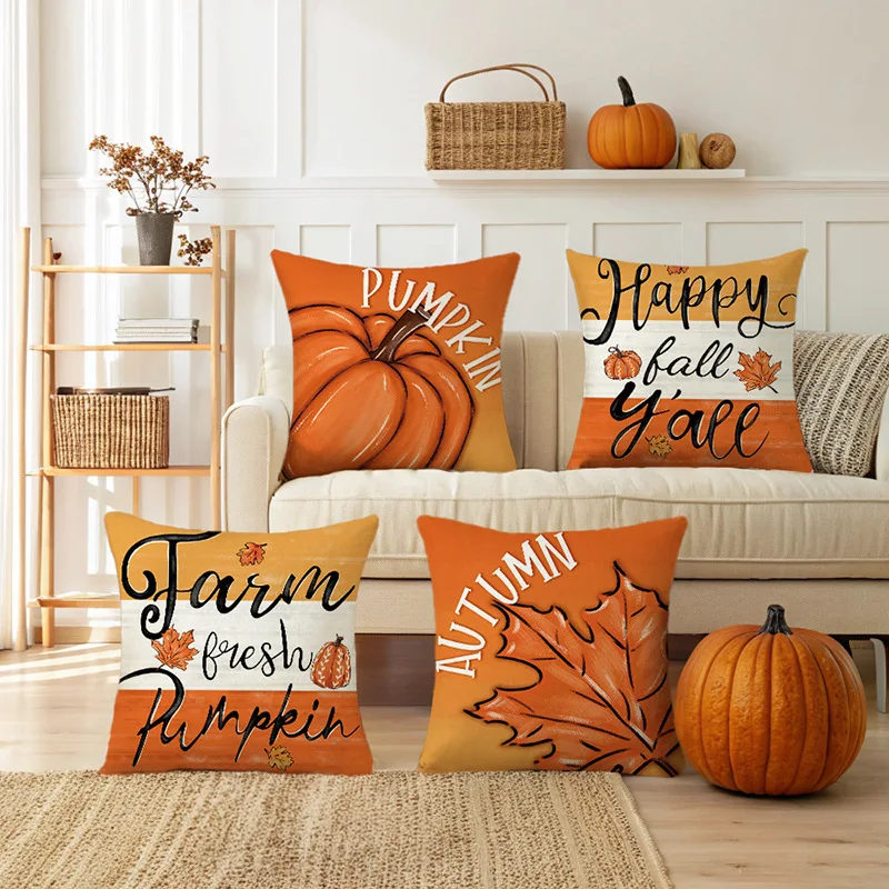 

Autumn Maple Leaf Pillow case Digital Printed Linen Car Pillowcase for Bedroom Living Room 2025 Cushion Cover Waist Pillowcase