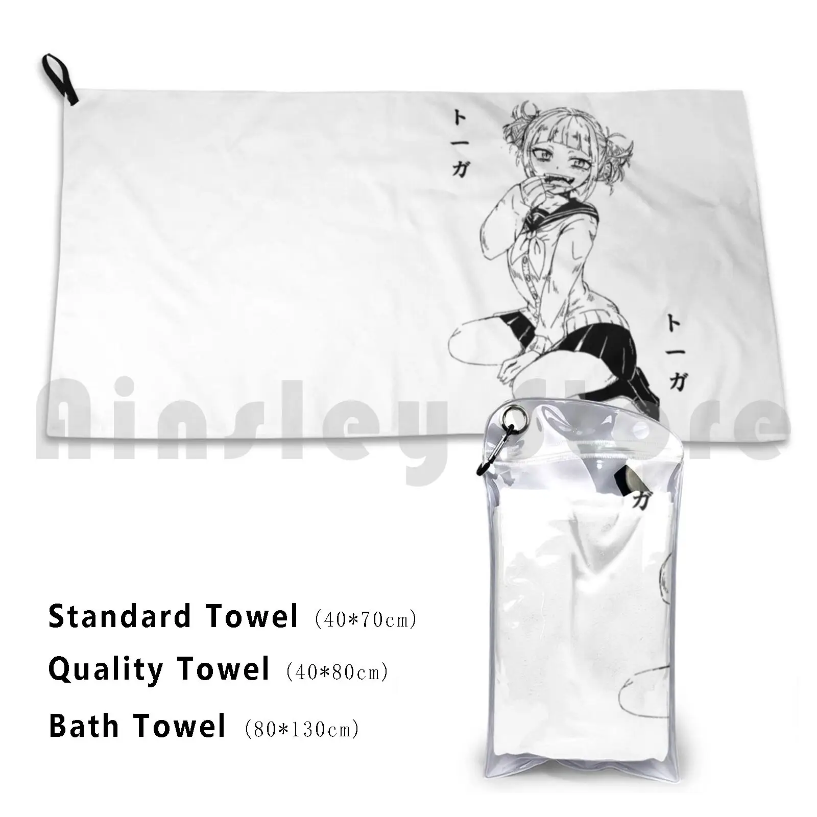 Toalla de baño con diseño de Toga, cojín de playa Himiko Toga Mha Dezu Egirl Anime Manga Hentai japonés Weeb Waifu