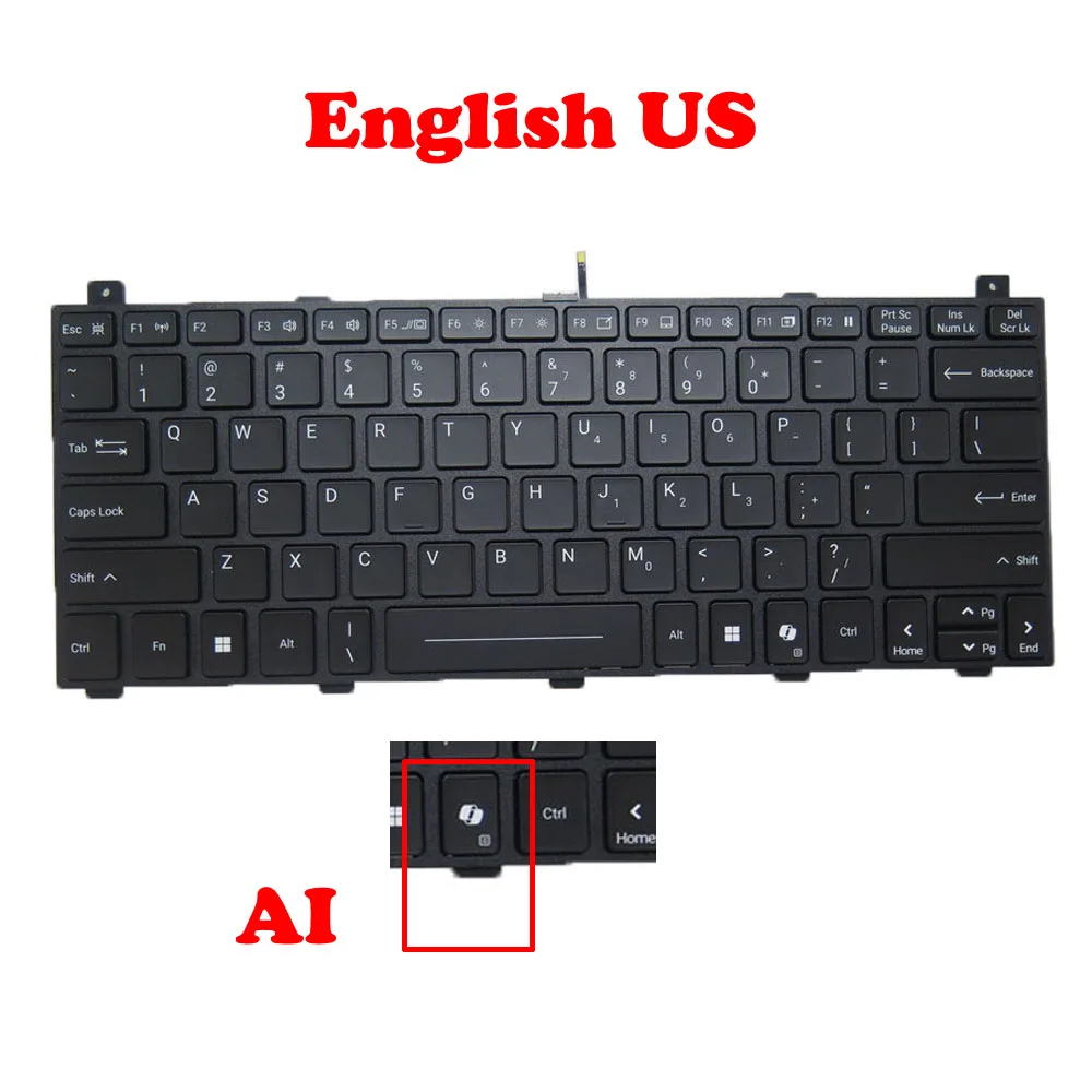For Getac S510AD Laptop With Backlit US UK Keyboard S510AD English US United Kingdom UK With Black Frame New