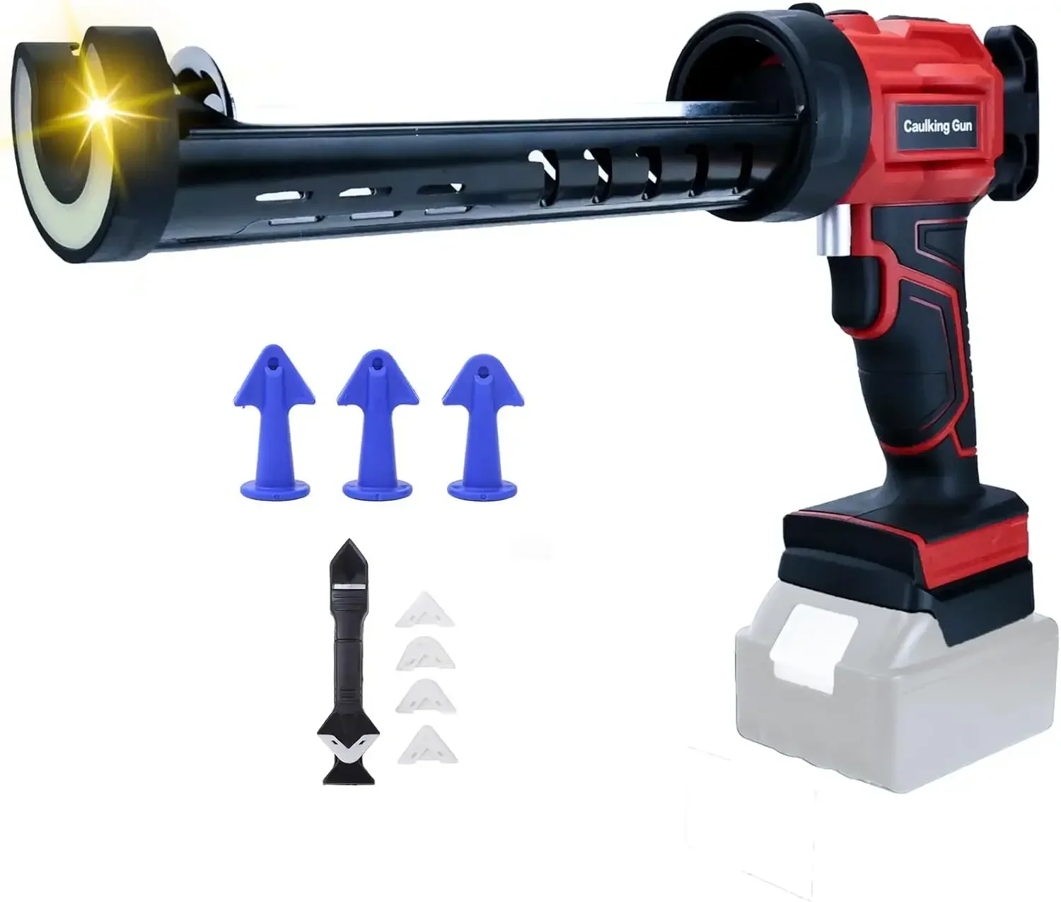 Pistola de calafateo inalámbrica, herramienta de calafateo eléctrica de 4 velocidades, Batería de 18V/20V, pistola de pegamento de vidrio sin goteo