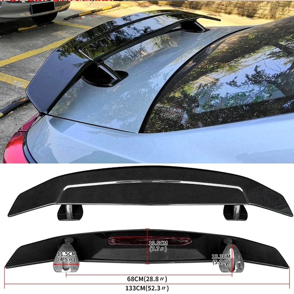 Car modification general purpose 3 box car free punching tail fixed wind wing ABS material spoiler wing sports model