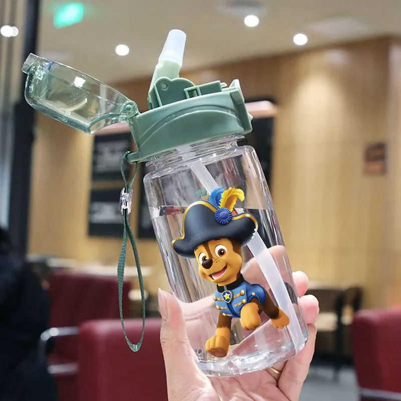 Paw Patrol Original Children Straw Water Cup Chase Skye Anime Cartoon Print comodo Carry Around Sports Kettle Kids Cup Gifts