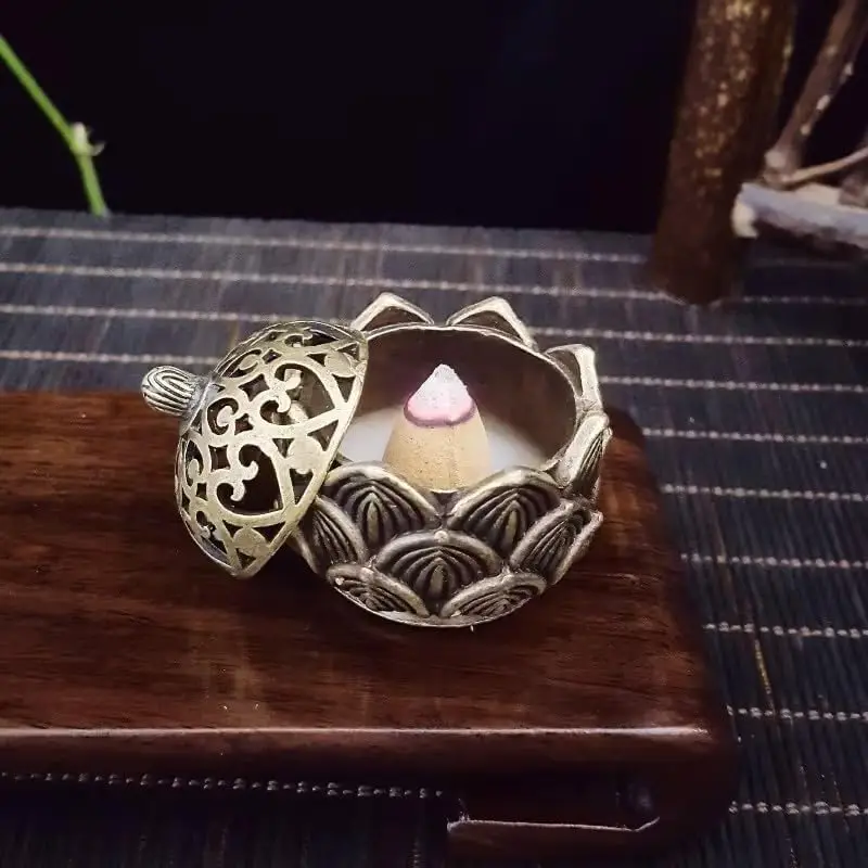 1pc Lotus Incense Holder,Small Inscent Cone Burner,Mini Asian Style Lotus Flower Zen Decor Gift