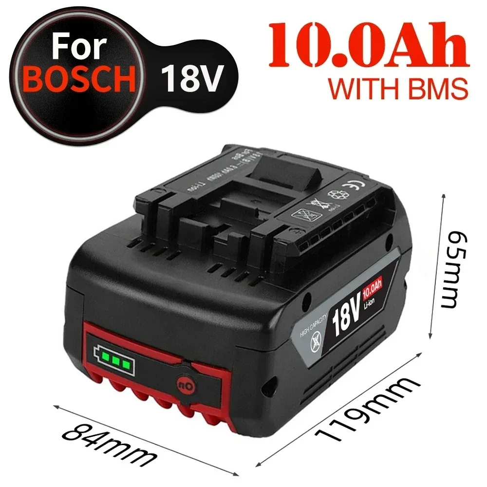 100% Authentic 18V 10000mAh Rechargeable Li-ion Battery For Bosch 18V Electric Drill BAT609G BAT618 BAT614 power Tool Battery