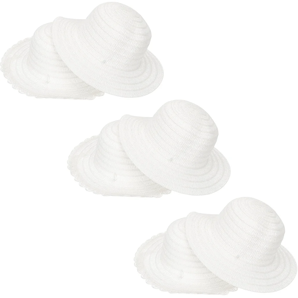 

6pcs Kids Creative Straw Hats for DIY Painting 2-8Yrs Child Blank Craft Hats Lightweight Visor Decor