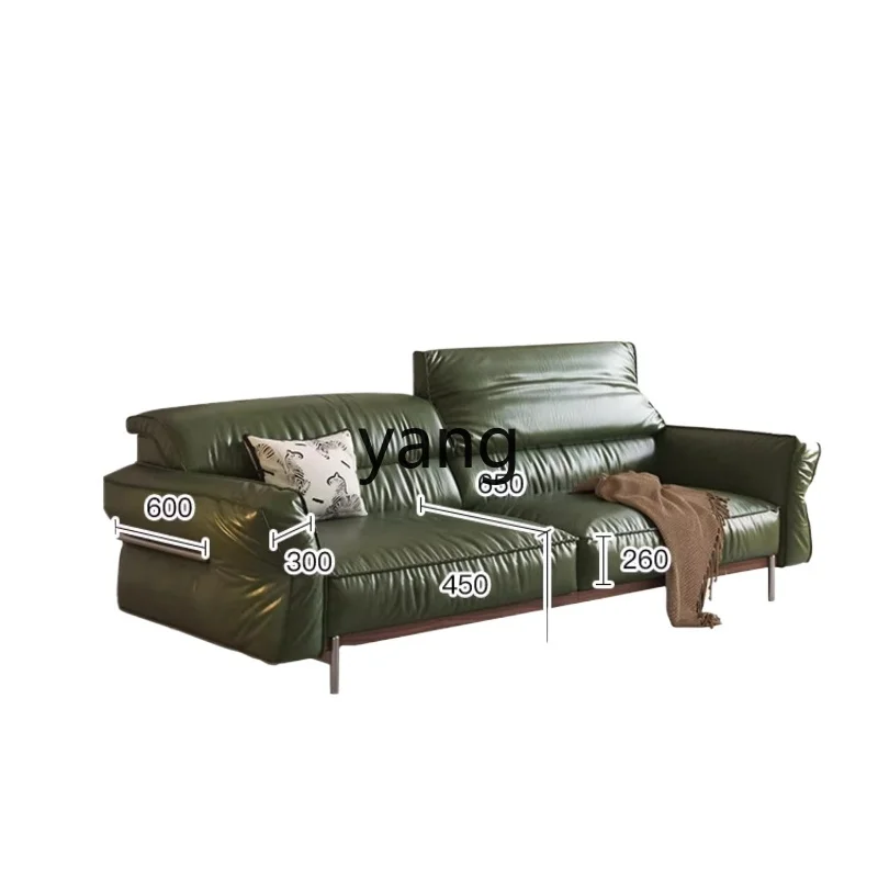 

LT black walnut solid wood medieval first-layer cowhide sofa living room modern simple single sofa