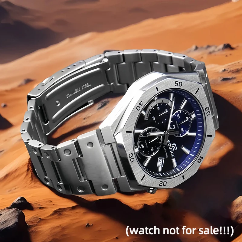 Metal Stainless steel Strap For Casio Watchband Edifice series Farm Oak EFB-680 ECB10YD Watch Band Men's Convex 12mm 14mm Strap view 5