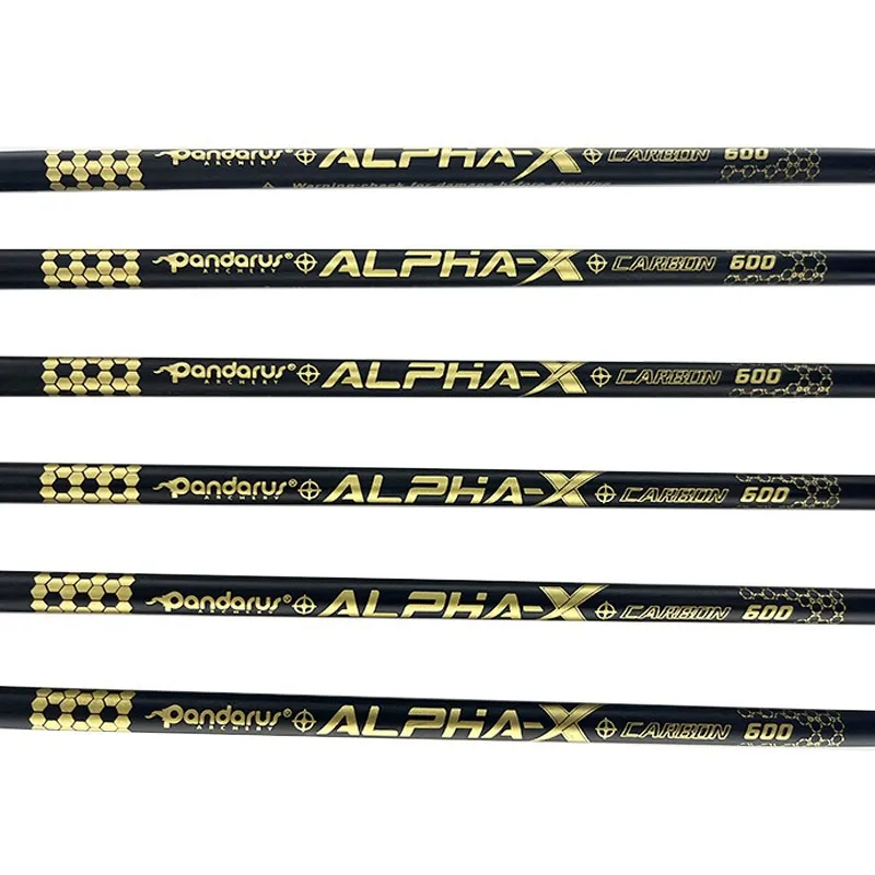 

12pcs PANDARUS Archery ID6.2mm Pure Carbon Arrow Shaft (Alpha-X Series) Straightness -/+0.006 Pure Carbon Arrow Bow SP300-SP800