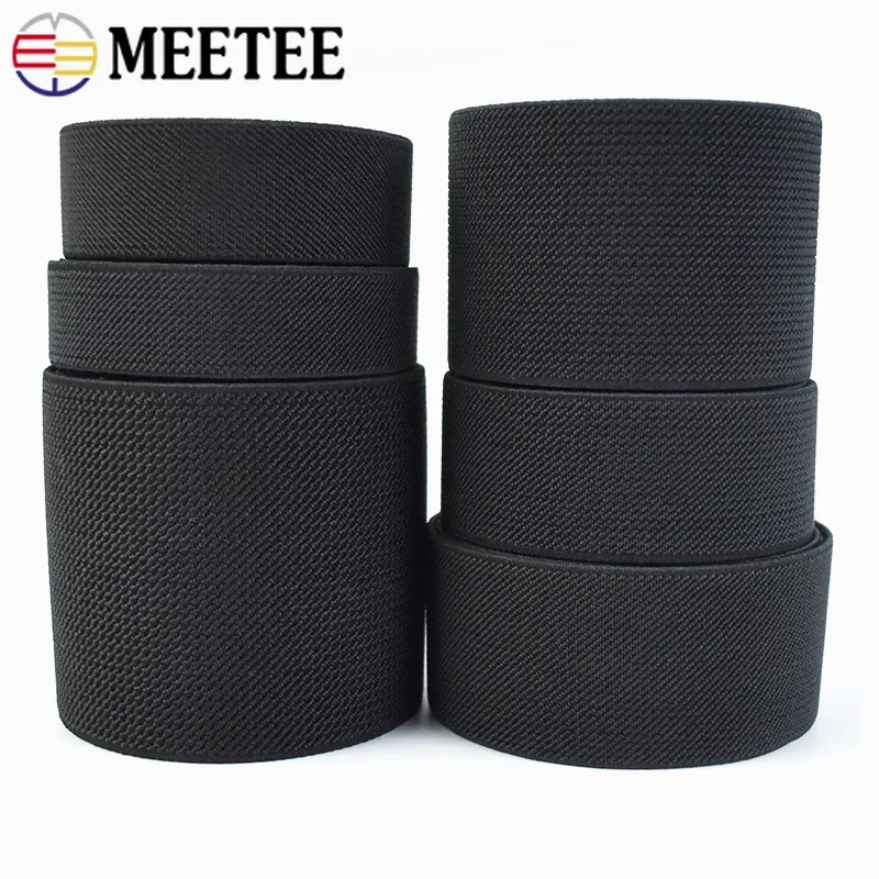 

1-10M 1.5mm Thick Black High Elastic Bands for Sewing Clothing Pants Accessories Stretch Belt Garment DIY Fabric 20-70mm