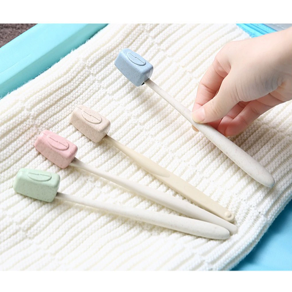 4pieces Lightweight And Portable Toothbrush Head Case For Travelers Widely Used ABS Easy To Carry as shown