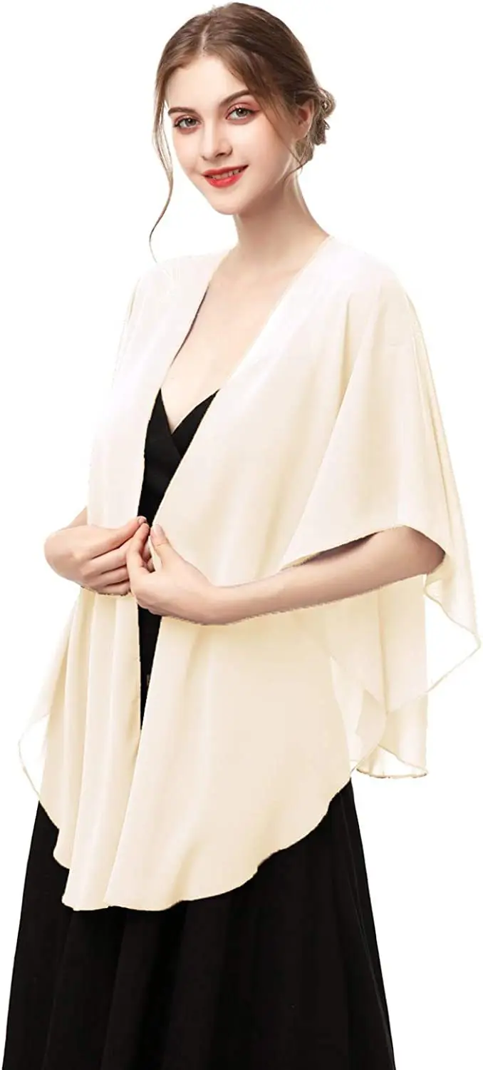 Chiffon shawl spring and summer short cardigan wedding clothing with a new style of solid color sunscreen sleeveless jacket