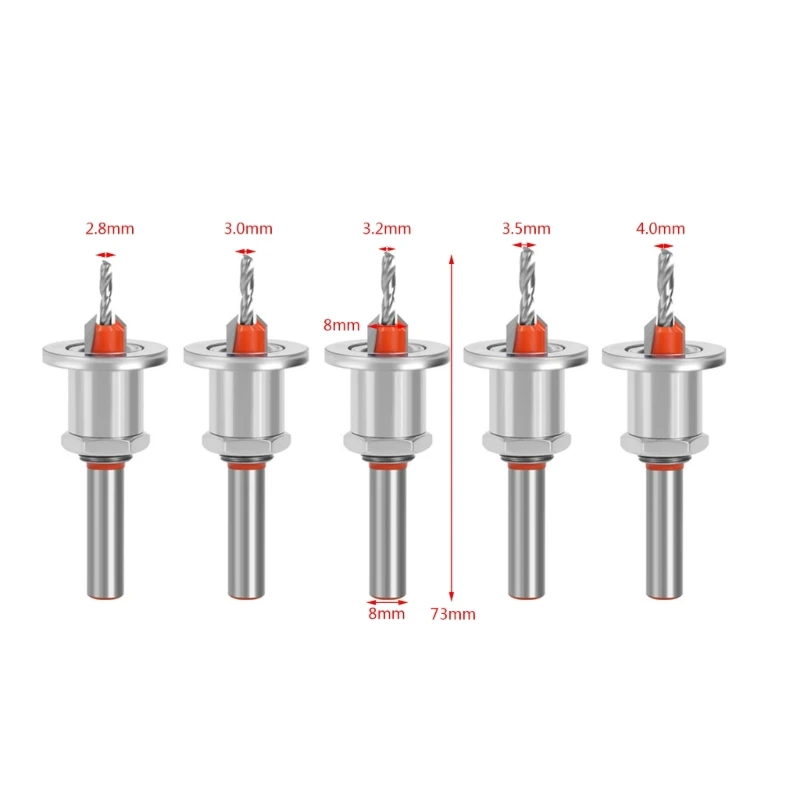원추형 드릴 비트 리미터 드릴링 비트 구멍 작업 목공 드릴 비트 8mm 라운드 생크 2.8-4mm 직경 Dropship