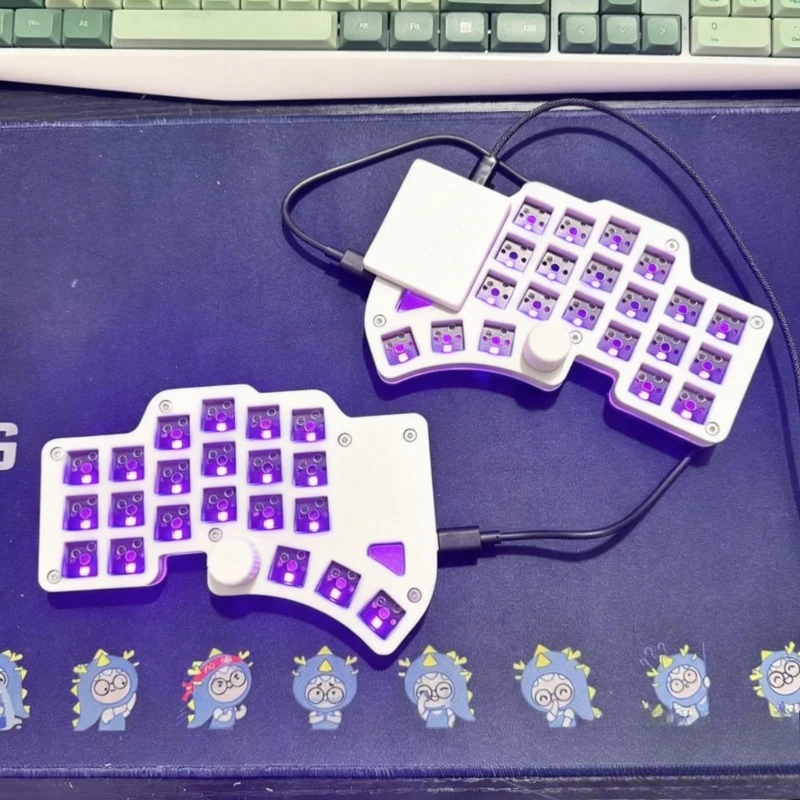 Dilemma 4X6 Circulaire Touchpad Split Keyboard Kit Aangepaste Hot Swappable Knop Bedraad RGB Gaming Keyboard Ondersteunt Ergonomische VIAL