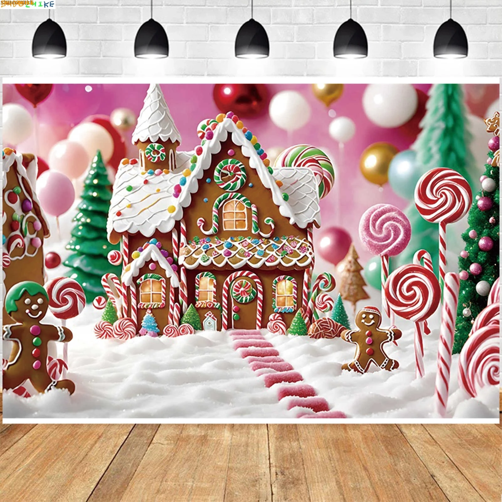 

Christmas Day New Year Party Photography Backdrops Prop Window Living Room Interior Xmas Tree Snow Theme Photo Background GH-32