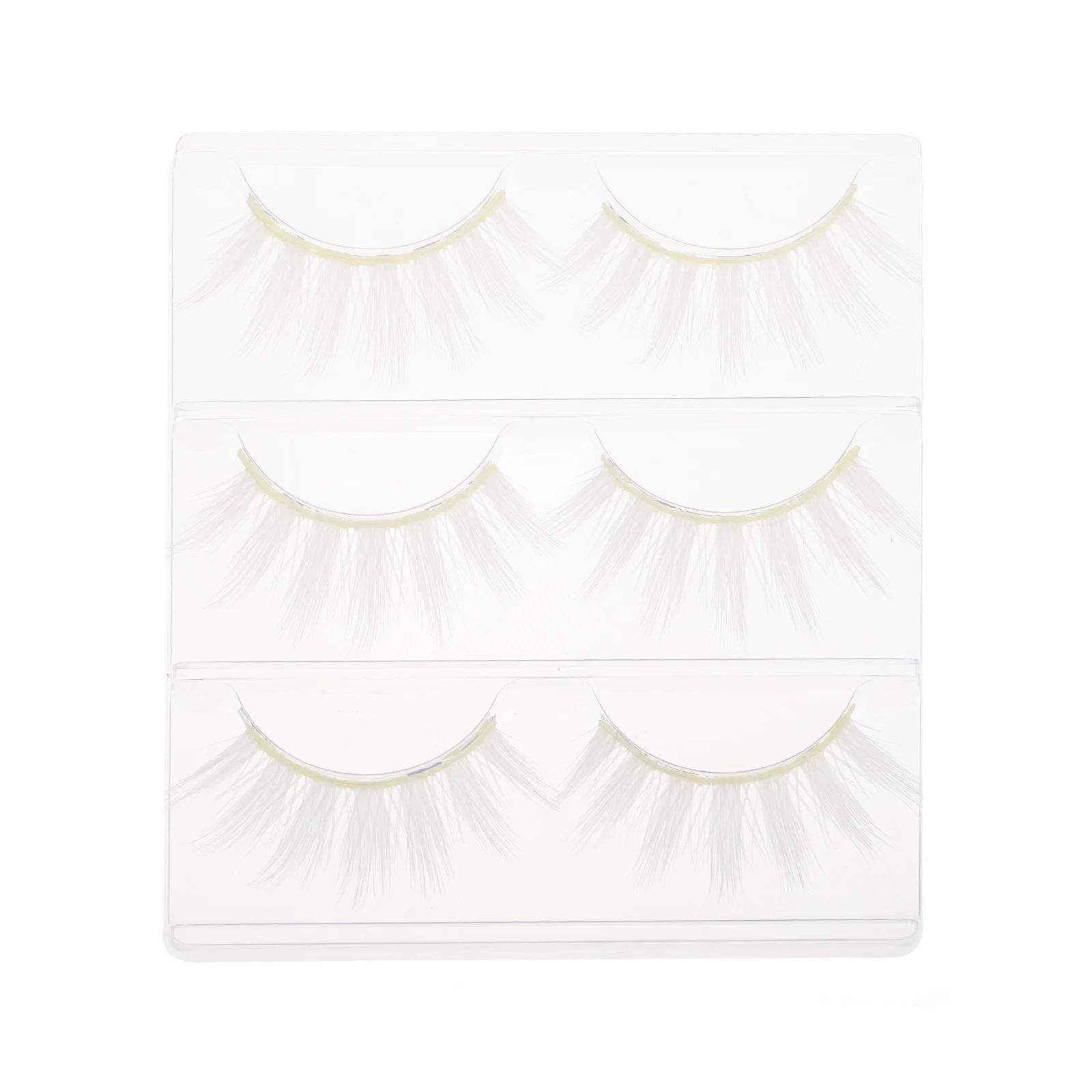 6Pcs False Eyelashes White Long Thick Lightweight Easy Remove Dramatic Look for Party Cosplay Makeup Lash Kit Fake Eyelash