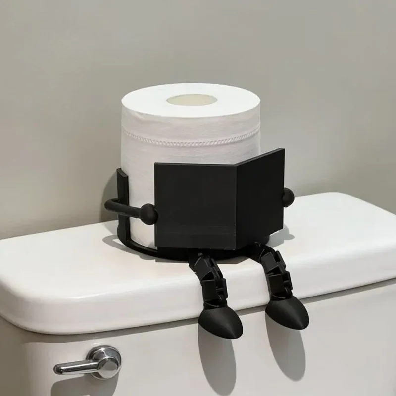 3D‑Printed Creative Toilet Paper Holder, No‑Drill Desktop Storage Decor for Bathroom