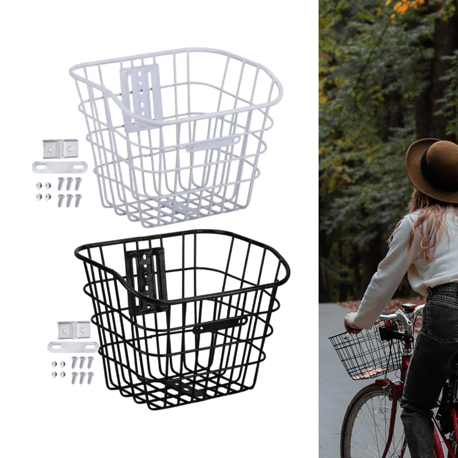 Bike Basket, Multi-Purpose Detachable Front Basket for Pets, Cycling,