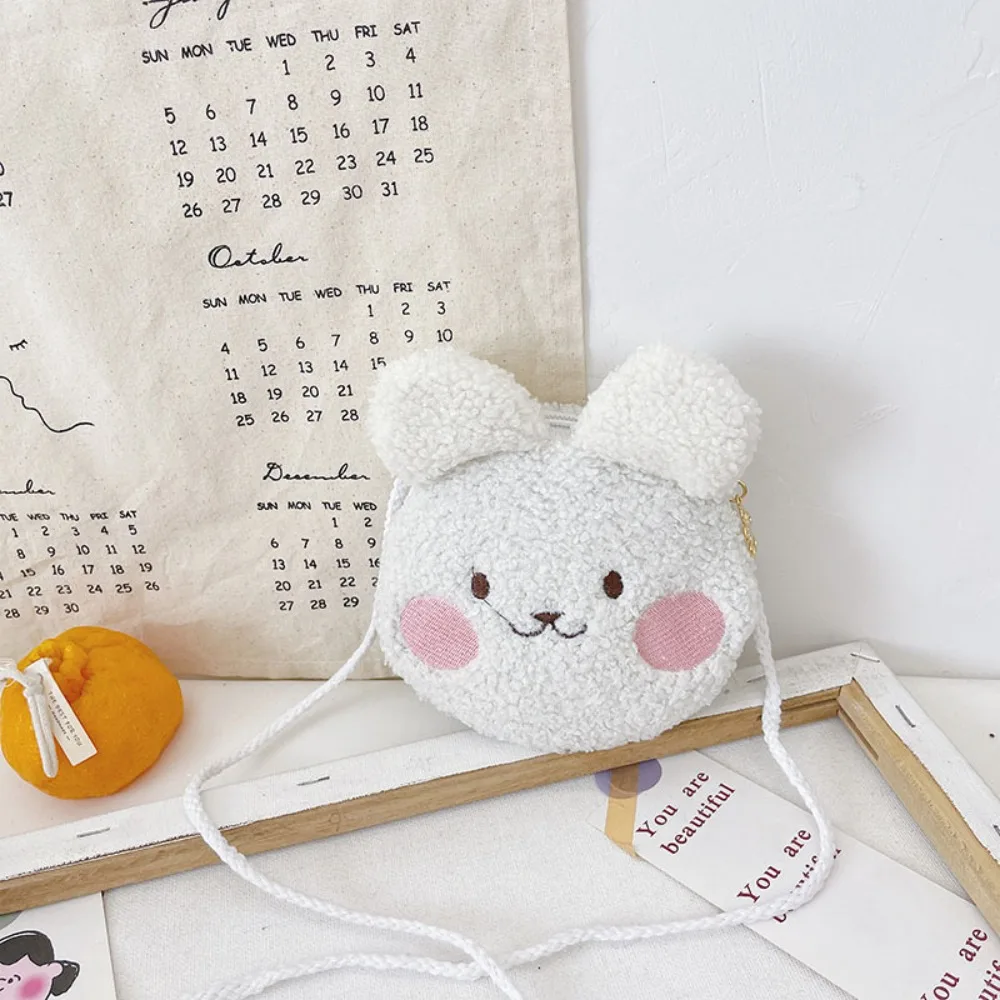 Cute Cartoon Bear Shoulder Bag Adjustable Strap Lightweight Messenger Bag Coin Wallet Autumn Winter