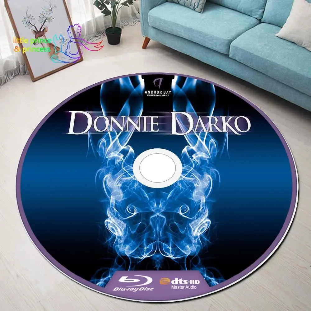 Donnie Darko Movie CD Rug Round Mat Halloween Horror Round Rug Carpet Bathroom Mat Black Mat Home Decor Rug Living Room