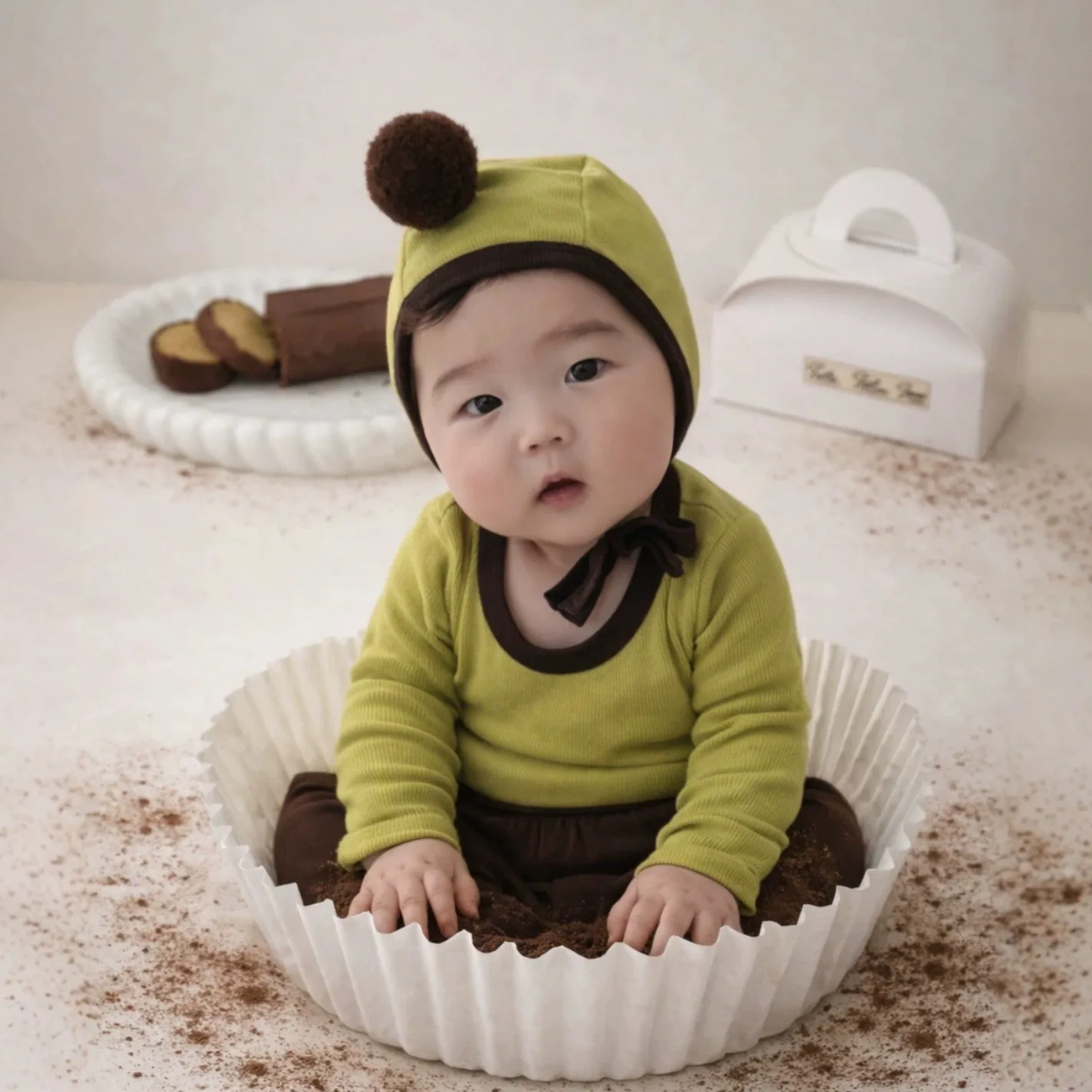 2026 Autumn New Baby Long Sleeve Clothes Set Boy Girl Ribbed Tops + High Waisted Leggings + Hat 3pcs Suit Infant Cotton Outfits
