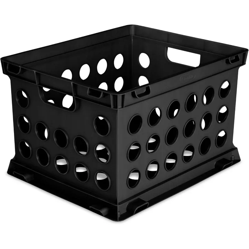 

Stackable Sturdy Storage Crate Organizer Bins with Handles for File and Document Organization for Homes, Offices, and