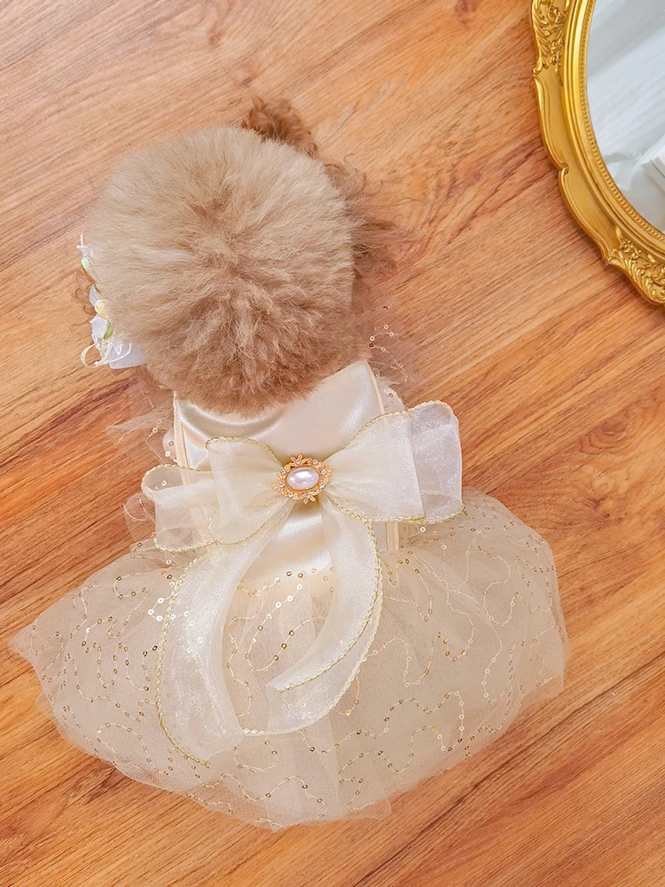 Pet wedding dress dog dress puppy clothes Teddy little gauze skirt Bomei summer thin