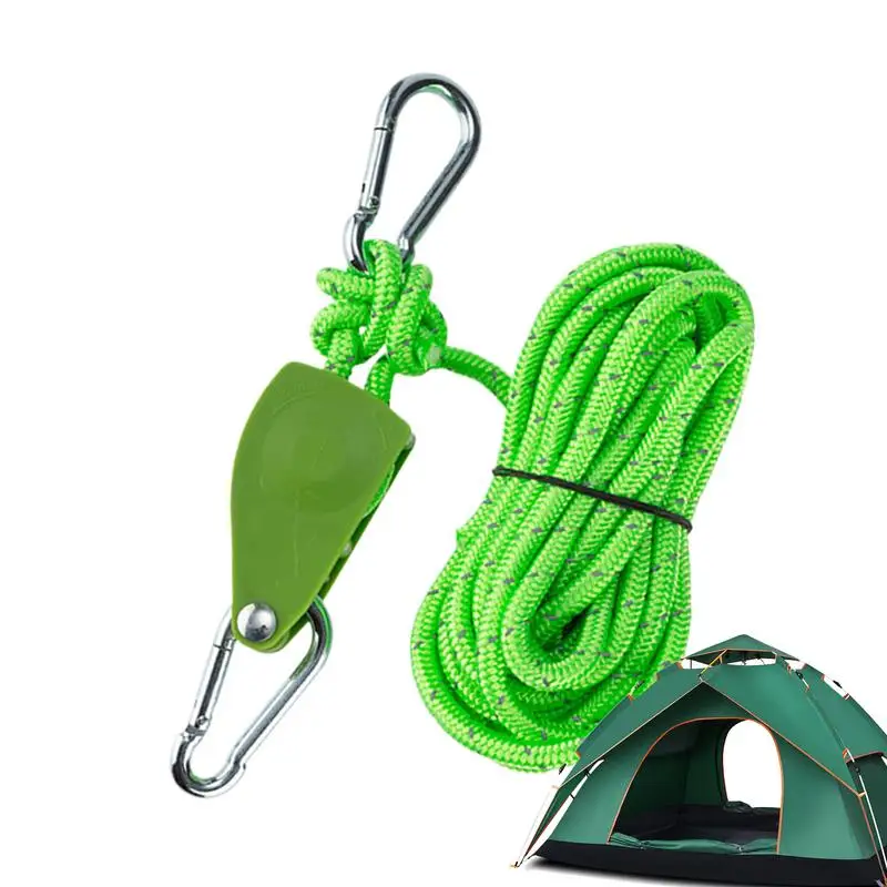 

Camping Rope Pulley Adjustable Canopy Pulley Rooftop Tent System 0.2inch Thick Hanger Rope Aluminum Alloy Adjuster Outdoor