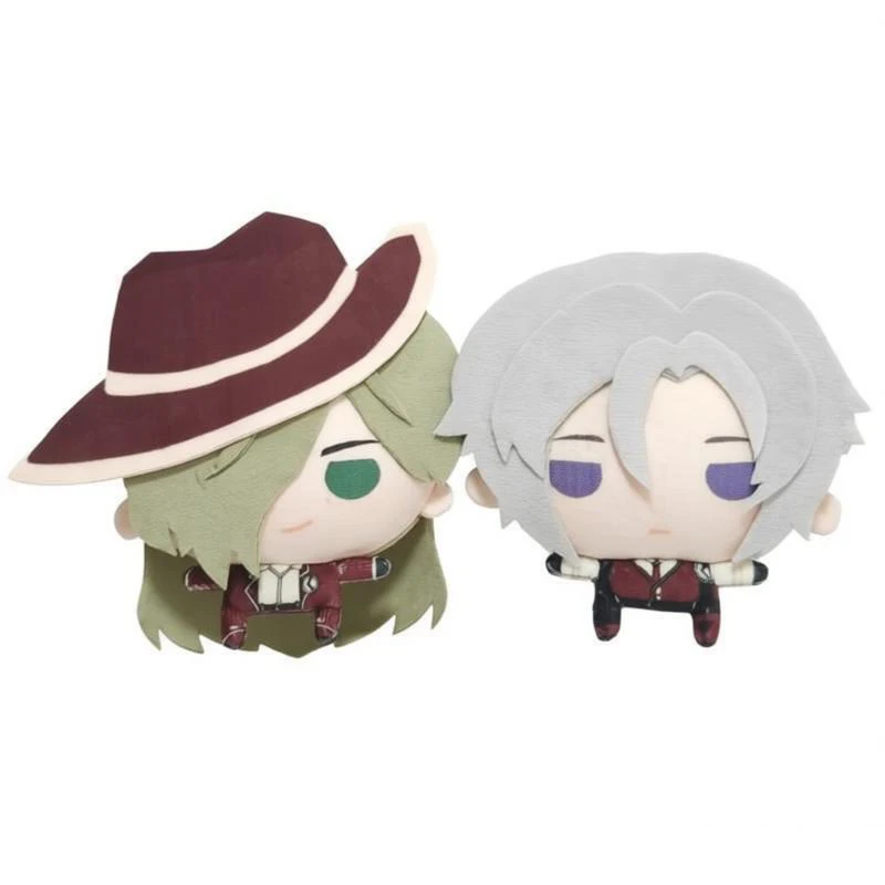 

Latest 10cm Big Head Flat Body Style Anime Company Limbus Game Valencina and Lucio Plush Toys Bag Keychain Cartoon Plushie Doll