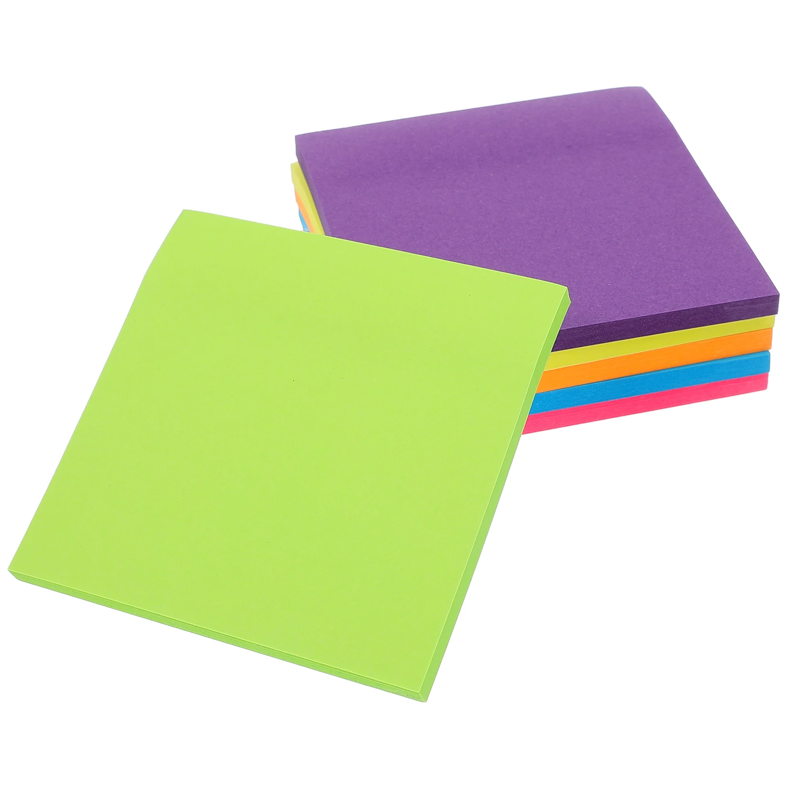 6pcs Fluorescent Notes 3x3inch Colorful School Small Notes Pad Supplies Compact Size Adhesive Note Pads Versatile Use