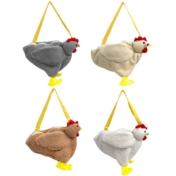 Borse a tracolla con cerniera in peluche da donna adorabili borse a tracolla a forma di gallina di piccoli cartoni animati borse a tracolla con tracolla singola femminile