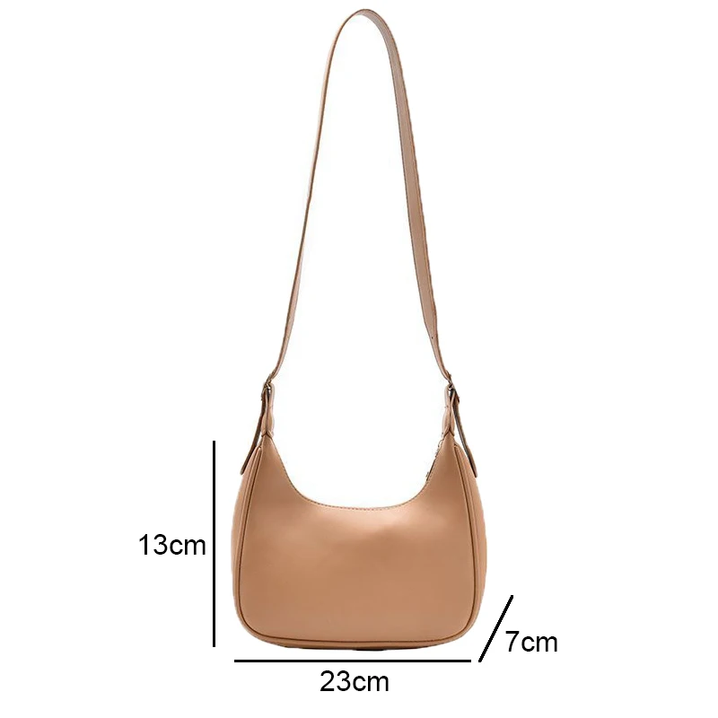 Mode Schoudertassen Voor Dames 2023 Casual Crossbody Tassen Voor Dames Pu Leer Effen Kleur Eenvoudige Handtassen Damestas