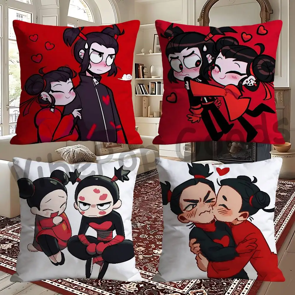 Pucca Garu Double Sided Print Soft Throw Pillow Cover Washable RV Camper Interior No Insert