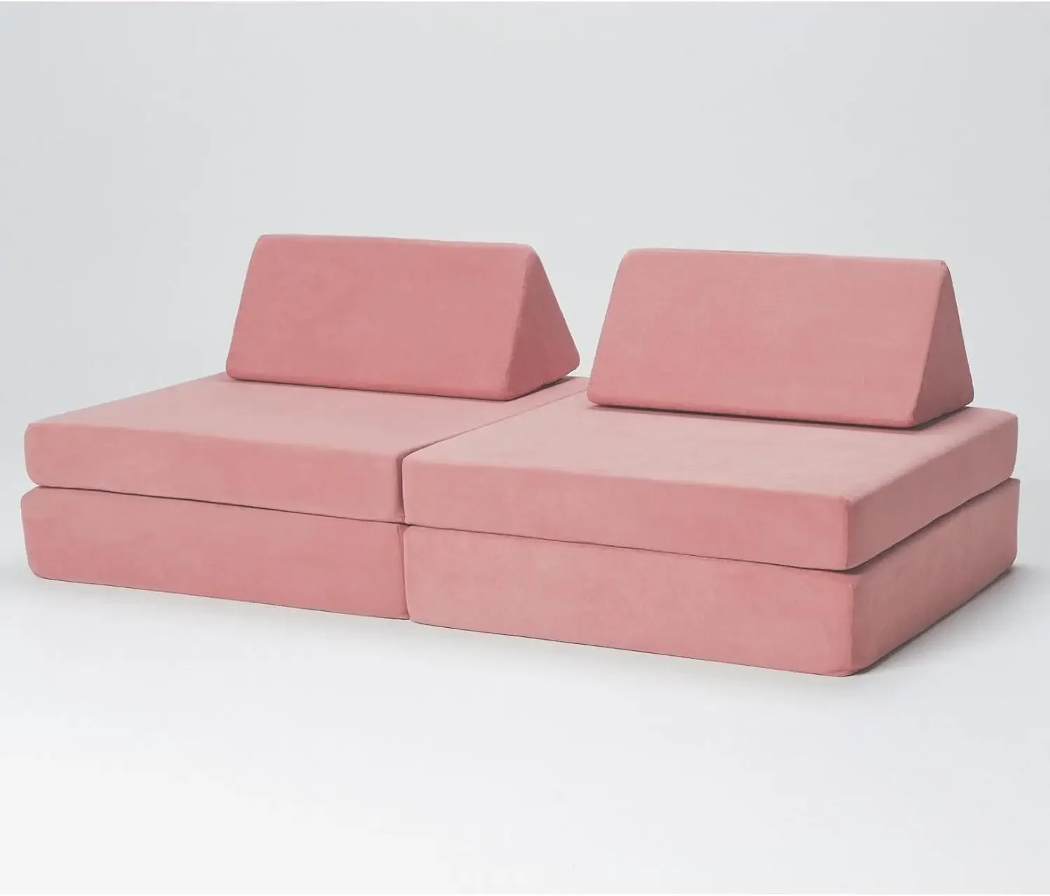 Kids Play Couch, Endless Configurations, Great for Forts and Imaginative Play (Blush Pink)