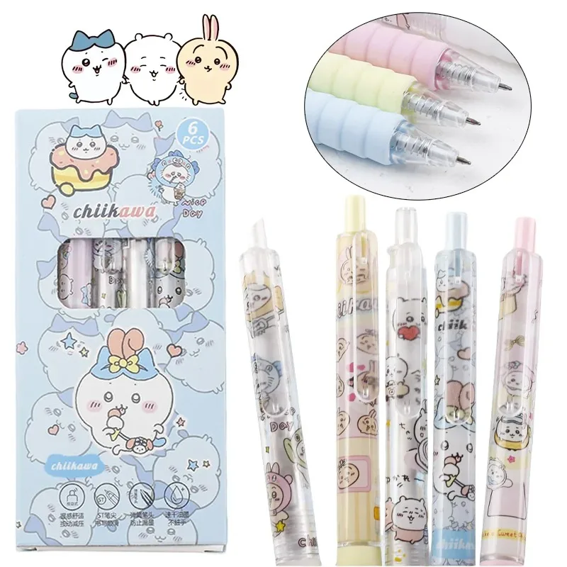 Chiikawa Gel Pen Kawaii Black Ballpoint Pens Cartoon Student Writing Tool School Office Supplies Stationery Gifts