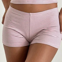 Women Waffle Knit Lounge Shorts Slim Fit Foldover Pajama Shorts Summer Casual Low Waist Fold Over Shorts Bottoms