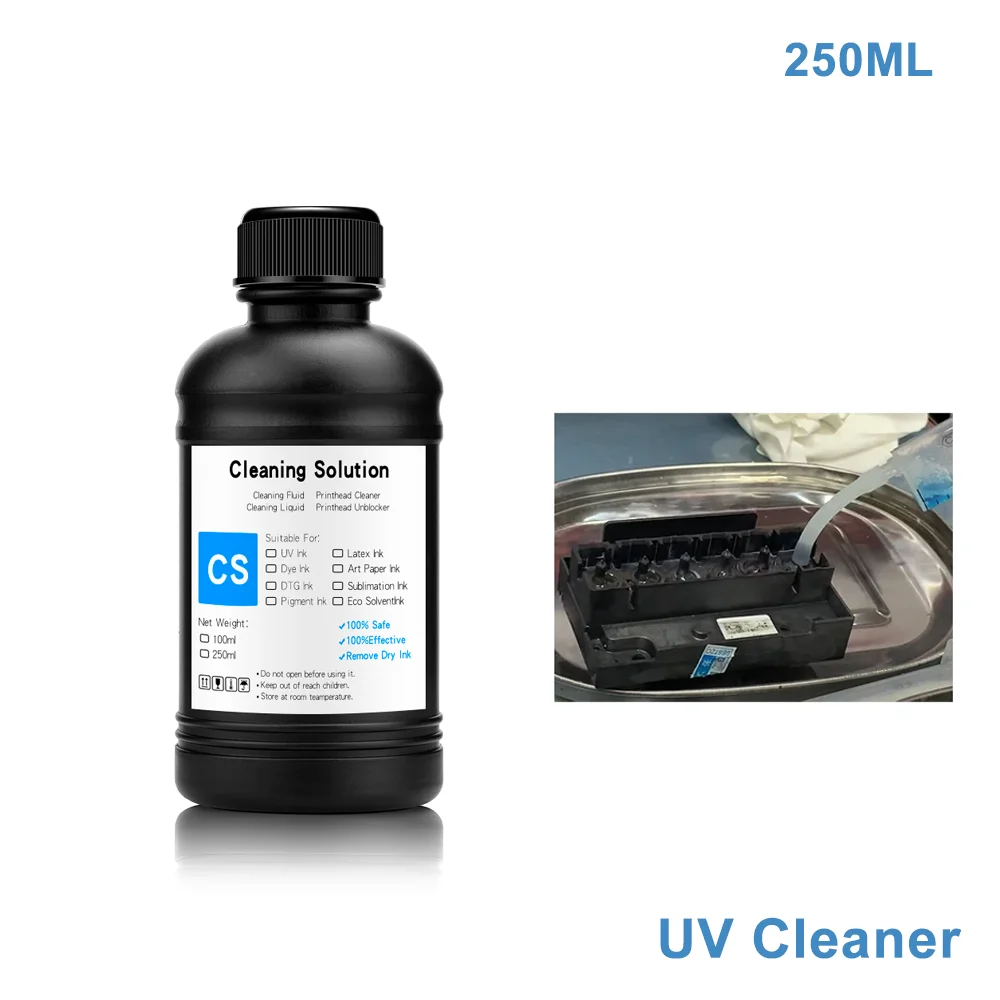 UV Ink Cleaning Solution 250ML For EpsonDX4 DX5 DX6 DX7 DX10 TX800 XP600 Printhead For Epson 1390 L800 L1800 L805 R1800 R1900