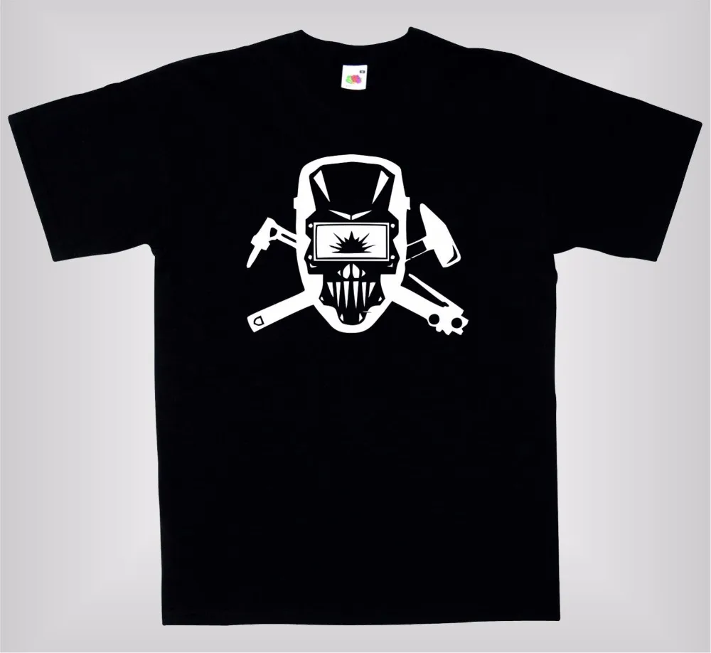 Newest T Shirt Men Personality Tee Welder Skull Crossbones Mash Up Awesome Funny Unisex Men'S Tee Shirt Digital Printing