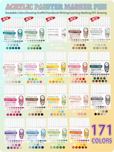 LANGUO 207/9 colores/juego de pintura acrílica, rotulador artístico, bolígrafos de dibujo de grafiti DIY para cuaderno, diario, escritura, pintura, papelería