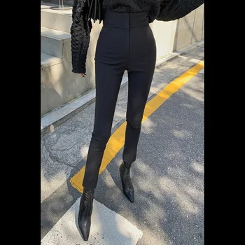 Slim Fit elastyczny, wysoki talia czarne spodnie ołówkowe damskie dzikie pantalony Mujer Sexy Y2k spodnie Streetwear dżinsy